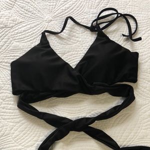 NEW black wrap bikini top